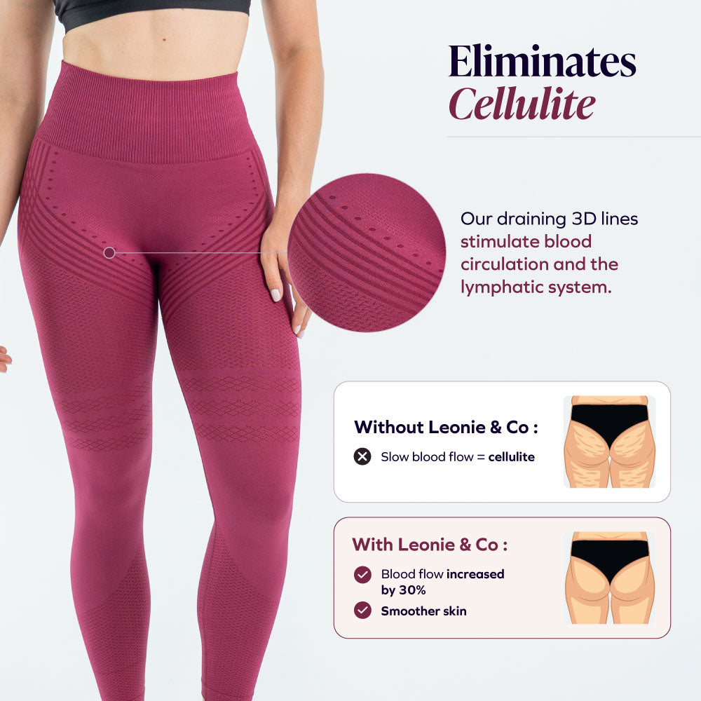 3D Leggings | Wine Red